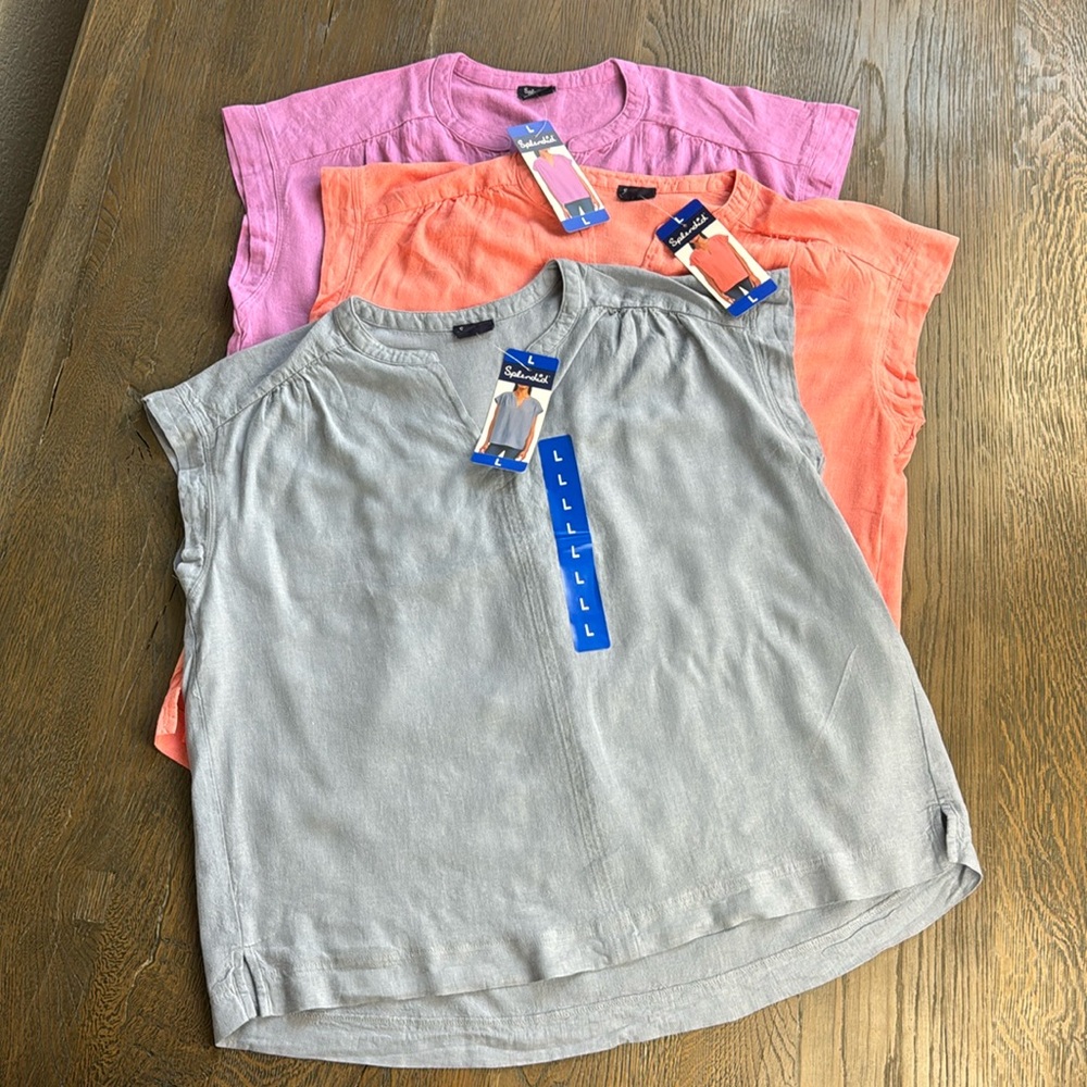 NWT SPLENDID™️ Women's Size L Casual V-Neck Short Sleeve
